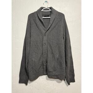 Marc Anthony gray button down shawl neck‎ cardigan mens XXL luxury cozy comfort